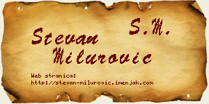 Stevan Milurović vizit kartica